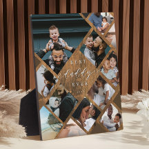 Best Daddy Ever Modern Photo Collage Woodgrain