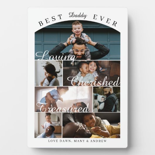 Best Daddy Ever Personalized Photo Memory Collage Fotoplaat (voorkant)