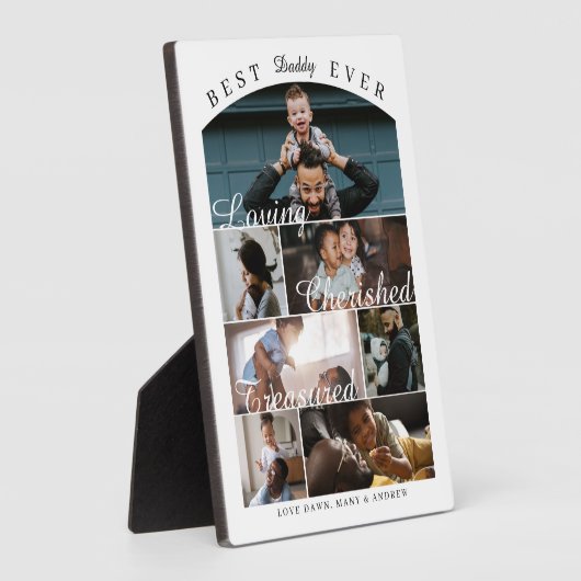 Best Daddy Ever Personalized Photo Memory Collage Fotoplaat (Zijkant)