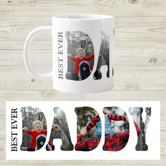 Best Daddy Ever Photo Mug, Custom Father birthday  Grote Koffiekop