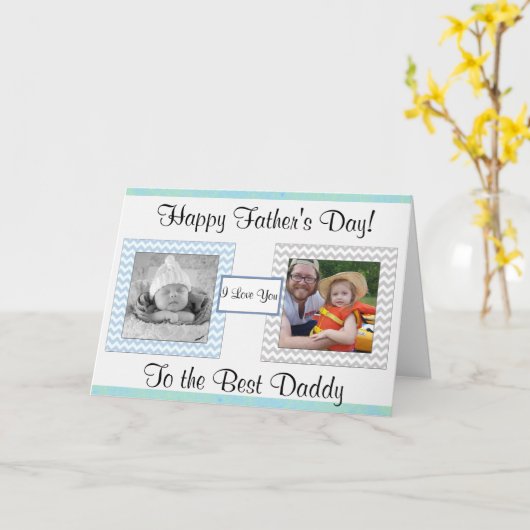 "Best Daddy" Foto "Vaderdag" kaart (Gele Bloem)