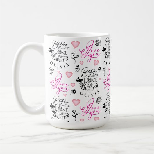 Best Daughter Birthday Custom Text Koffiemok (Links)