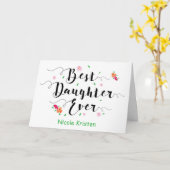 Best Daughter Ever Battmanagement, met bloemen Ca Kaart (Gele Bloem)