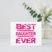 Best DAUGHTER Ever Grunge Style Pink Text A01 Briefkaart (Staand voorkant)