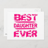 Best DAUGHTER Ever Grunge Style Pink Text A01 Briefkaart (Voorkant / Achterkant)