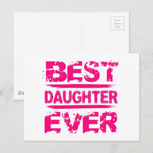 Best DAUGHTER Ever Grunge Style Pink Text A01 Briefkaart (Voorkant / Achterkant)
