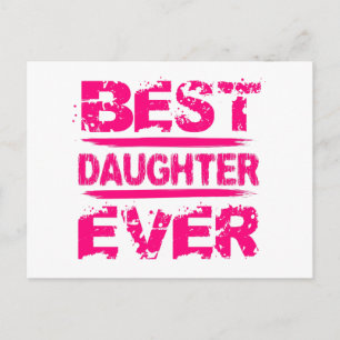 Best DAUGHTER Ever Grunge Style Pink Text A01 Briefkaart