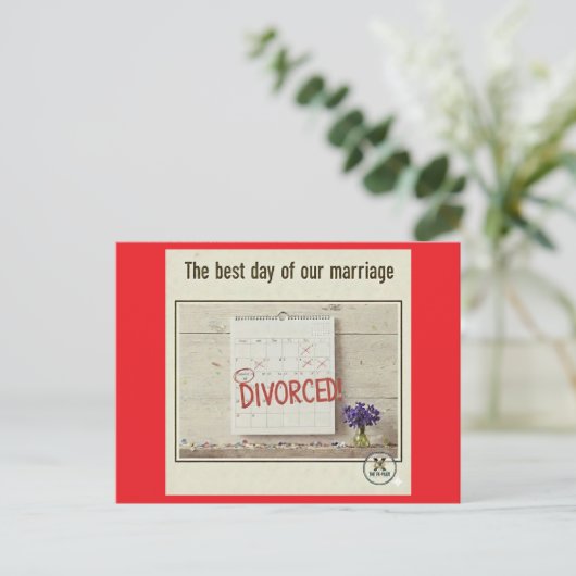 Best Day- Divorced! Uitnodiging Briefkaart (Staand voorkant)