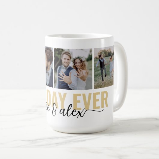 Best Day Ever Calligraphy Photo Koffiemok (Voorkant rechts)