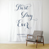 Best Day Ever Calligraphy Weduwfoto Backdrop Wandkleed (In situ)