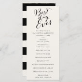 Best Day Ever Classic Script Calligraphy Weddensch Programmakaart (Voorkant / Achterkant)