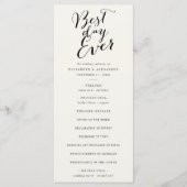 Best Day Ever Classic Script Calligraphy Weddensch Programmakaart (Voorkant)