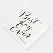 Best Day Ever Classic Script Calligraphy Weddensch Servet (Hoek)