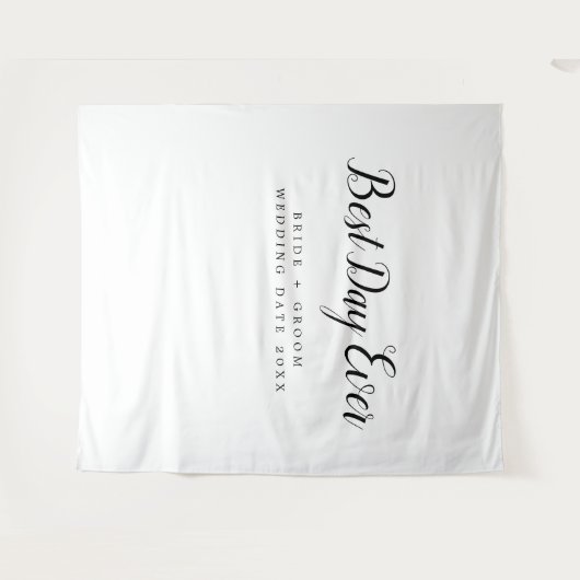 Best Day Ever Custom Backdrop Weddenschap Wandkleed (Voorkant (horizontaal))