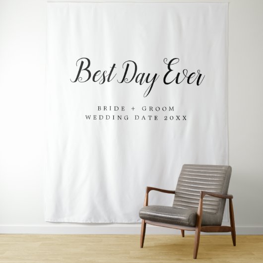 Best Day Ever Custom Backdrop Weddenschap Wandkleed (In situ)