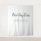 Best Day Ever Custom Backdrop Weddenschap Wandkleed (Voorkant)