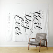 Best Day Ever Custom Backdrop Weddenschap Wandkleed (In Situ (horizontaal))