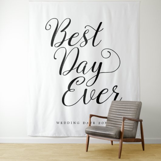 Best Day Ever Custom Backdrop Weddenschap Wandkleed (In situ)