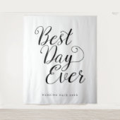 Best Day Ever Custom Backdrop Weddenschap Wandkleed (Voorkant)
