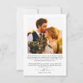 Best Day Ever Elegant Script Weduwfoto Bedankkaart (Achterkant)