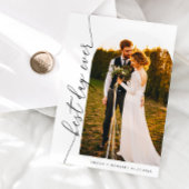 Best Day Ever Elegant Script Weduwfoto Bedankkaart