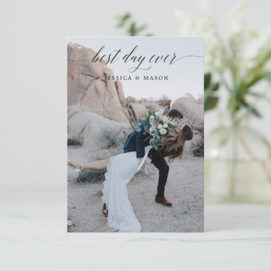 Best Day Ever Eloped Aankondiging Uitnodigen (Staand voorkant)