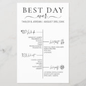 Best Day Ever | Minimalist Wedding Itinerary  Flyer (Voorkant)