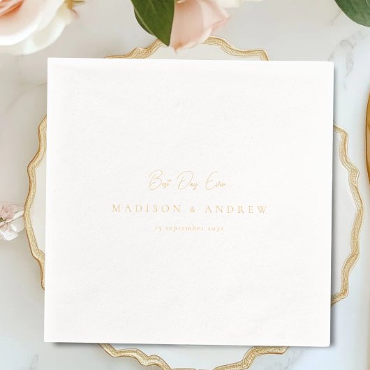 BEST DAY EVER! Modern Minimal Wedding Folie Servetten