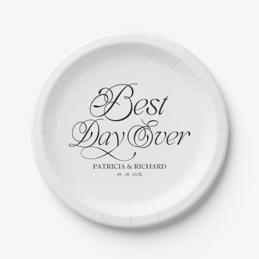 Best Day Ever Modern Minimalist Wedding Papieren Bordje (Voorkant)