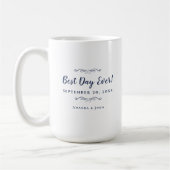 Best Day Ever Navy Blue Elegant Wedding Newlywed Koffiemok (Links)