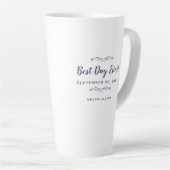 Best Day Ever Navy Blue Elegant Wedding Trendy Latte Mok (Rechterhoek)