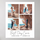 Best Day Ever Passen getrouwd Weddenschap 4 Foto C Poster (Voorkant)