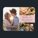 Best Day Ever Photo Collage Pink Thank You Magneet<br><div class="desc">Pink and black "best day ever" design wedding thank you magnets featuring three of your favorite wedding foto's. Show your familiy and friends your Apvention for being a part of your wedding celebration with one of these beautiful keepsakes. Customize with your short message and names. Contact me through the button...</div>