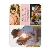 Best Day Ever Photo Collage Pink Thank You Magneet (Verticaal)