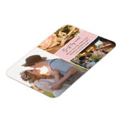 Best Day Ever Photo Collage Pink Thank You Magneet (Linkerzijde)