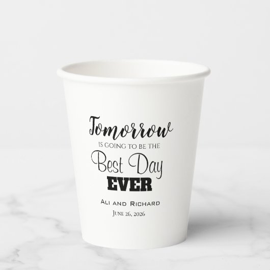 Best Day Ever Rehearal Dinner Paper Cups Papieren Bekers (Voorkant)