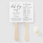 Best Day Ever Rustic Wedding Program Handfans Handwaaier (Voorkant en achterkant)