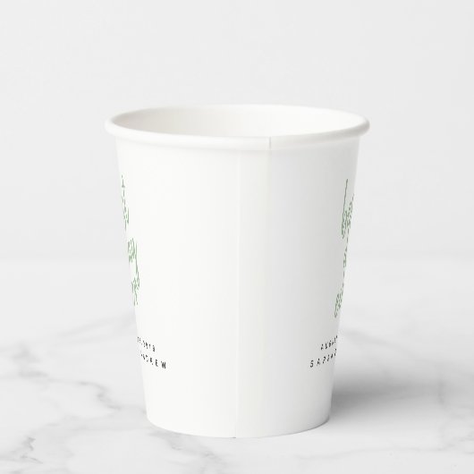 Best Day Ever Sage Green Weddenschap Paper cup Papieren Bekers (Rechts)