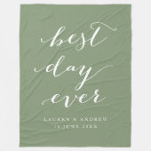 Best Day Ever Sage Weddenschap Fleece Blanket (Voorkant)