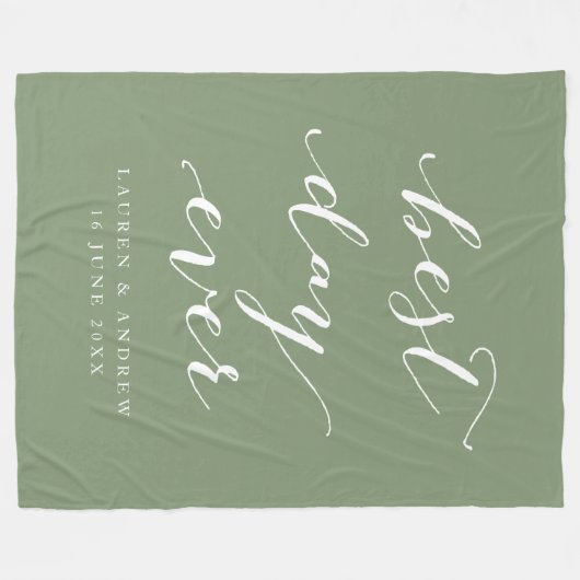 Best Day Ever Sage Weddenschap Fleece Blanket (Voorkant (Horizontaal))