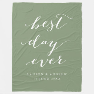 Best Day Ever Sage Weddenschap Fleece Blanket Deken