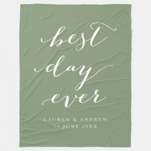 Best Day Ever Sage Weddenschap Fleece Blanket Deken (Voorkant)