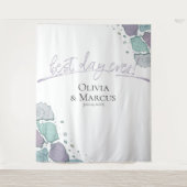 Best Day Ever Seashell Lila foto-achtergrond Wandkleed (Voorkant)