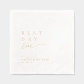 Best Day Ever Simply Typography Modern Wedding Folie Servetten (Voorkant)