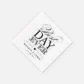 Best Day Ever Typography Script Classy Wedding Servetten (Hoek)