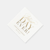 Best Day Ever Weddenschap Napkin Gold Servet (Hoek)
