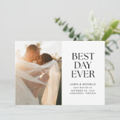 Best Day Ever Wedding Announcement Aankondiging (Staand voorkant)
