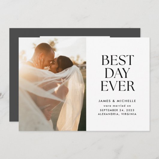 Best Day Ever Wedding Announcement Aankondiging (Voorkant / Achterkant)