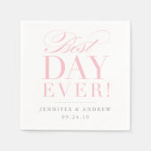 Best Day Ever Wedding Napkin Pink Servetten (Voorkant)