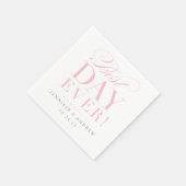 Best Day Ever Wedding Napkin Pink Servetten (Hoek)